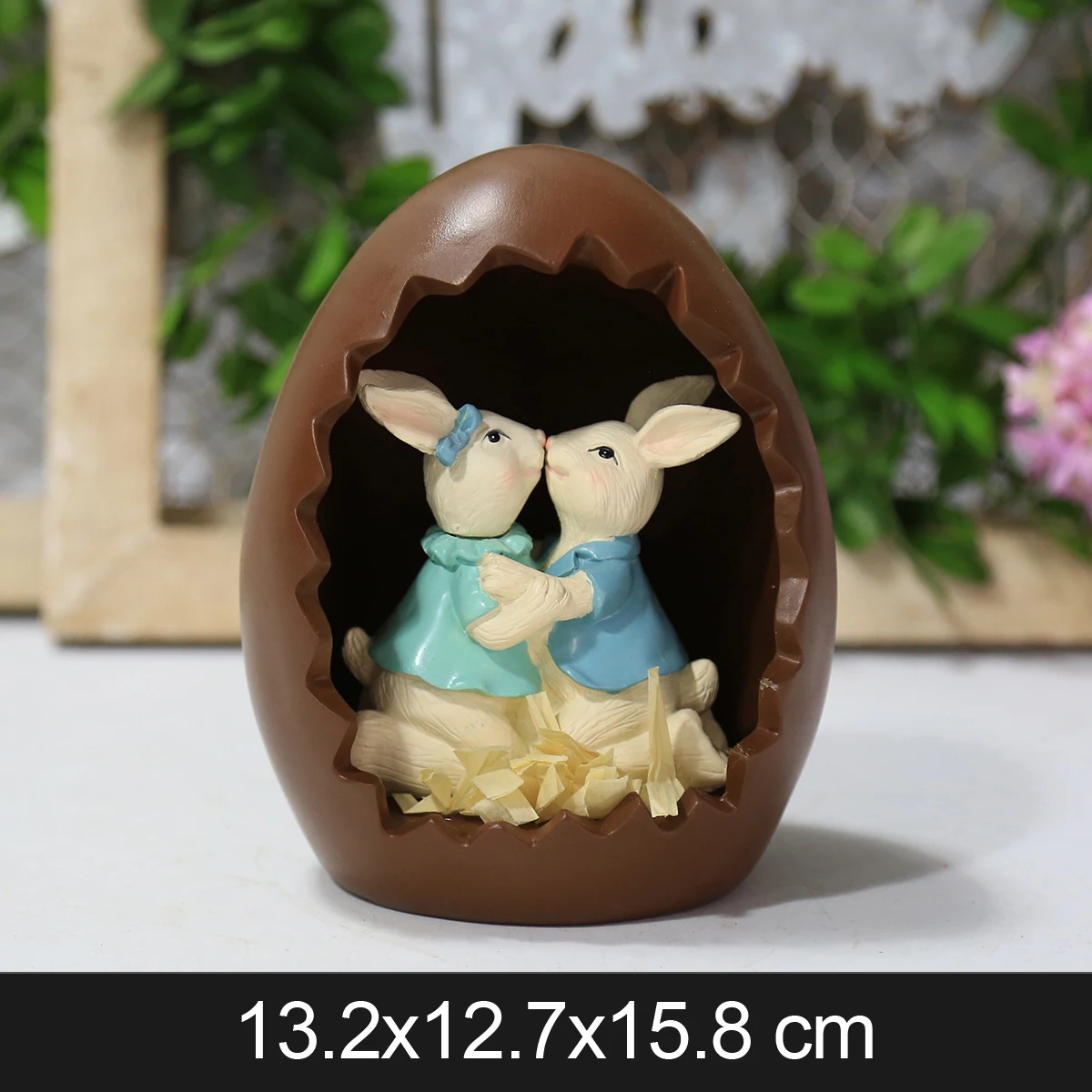 

Easter Decoration Resin Rabbit Ornament Easter Eggs Figurine Cute Bunny Crafts Home Decoration Accessories Valentine's Day Gifts