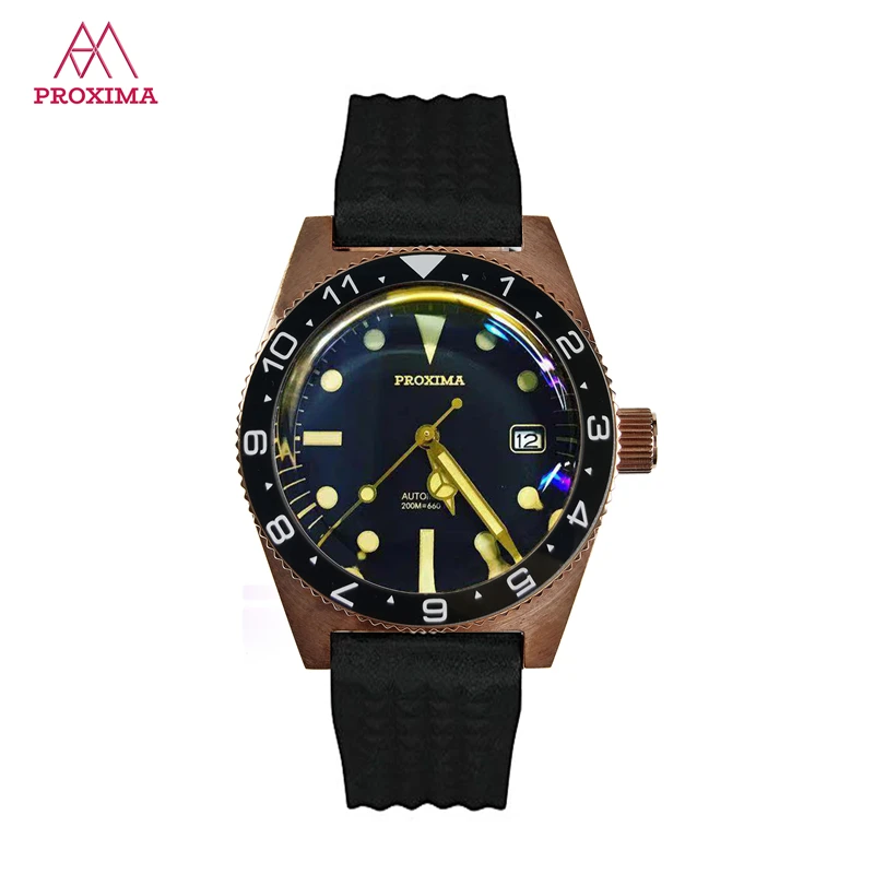 Proxima Для мужчин часы Бронзовый сапфир автоматические механические