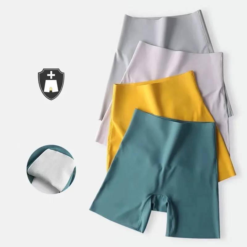 High Waist Women's Skirt Shorts Boxer Panties Girls Safety Briefs Pure Color Underpants Tights Slim Lingeries Short Pants Summer