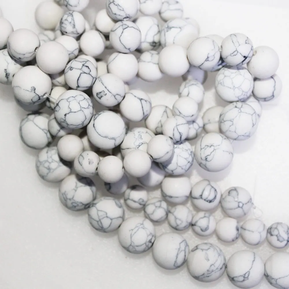 Оптовая продажа дневные белые бирюзовые бусины круглые россыпью 4 6 8 10 12 мм DIY