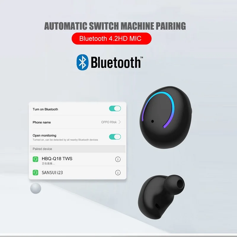 

FANGTUOSI TWS Bluetooth Wireless Headphones Charging Box Noise Canceling Sports Stereo Headset For Android IOS Smart phone