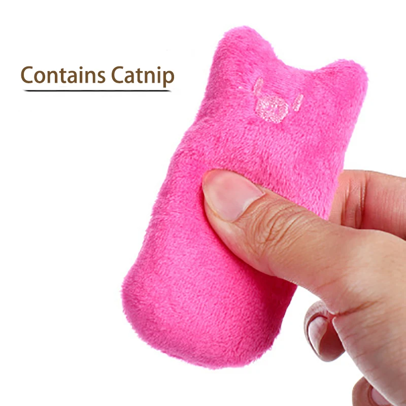 

2021 Teeth Grinding Catnip Toys Funny Interactive Plush Cat Toy Pet Kitten Chewing Vocal Toy Claws Thumb Bite Cat mint For Cats