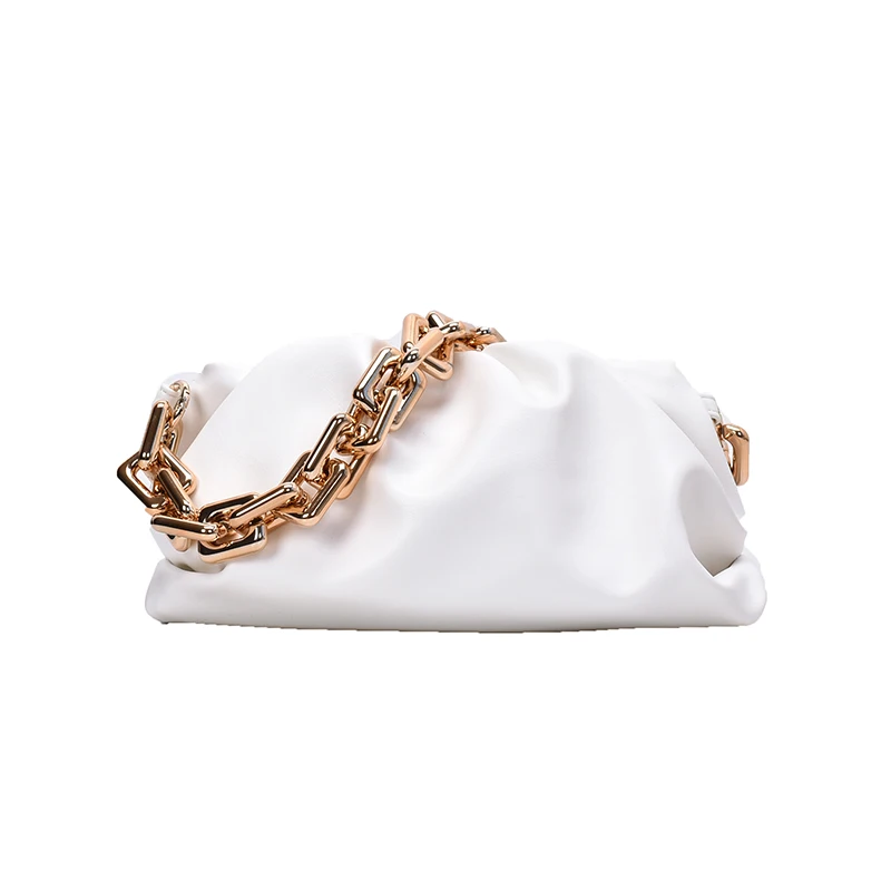 

Pleated Elegant Female Cloud bag 2021 New High-quality PU Leather Women's Designer Handbag Thick Chain Shoulder Bags Armpit bag