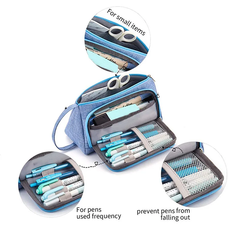 Большая вместительная цветная Льняная сумка для хранения маркеров и карандашей