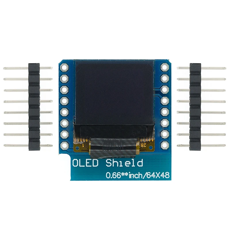 

0.66 inch OLED LED LCD Dispaly Shield Compatible for WEMOS D1 MINI ESP32 64X48 0.66 inch Display 0.66" oled module IIC I2C