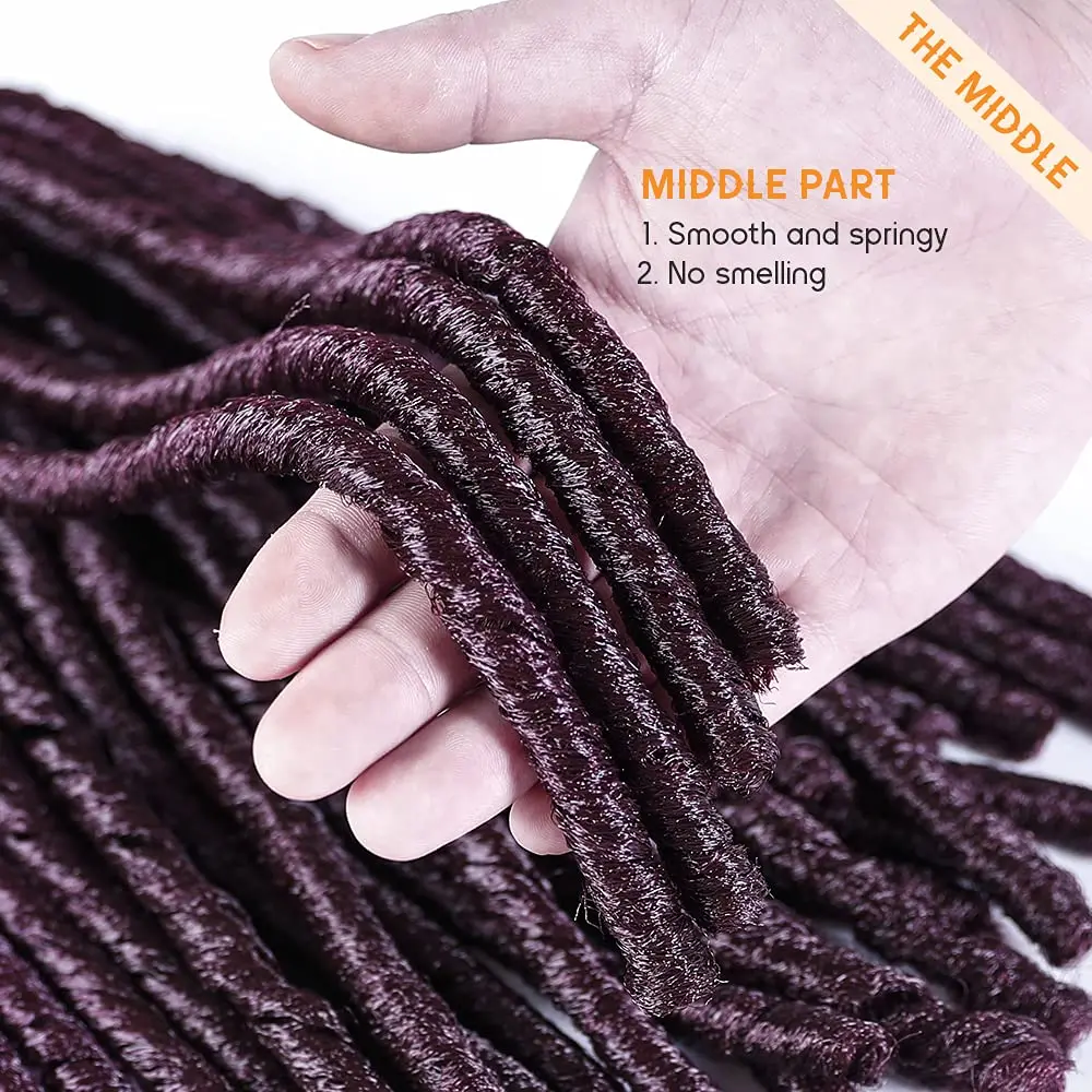 

Ushine Goddess Faux locs Synthetic Braiding Crochet Hair 30 Roots Pre-looped Crochet Braids Dreadlocks Hair Extension for Women