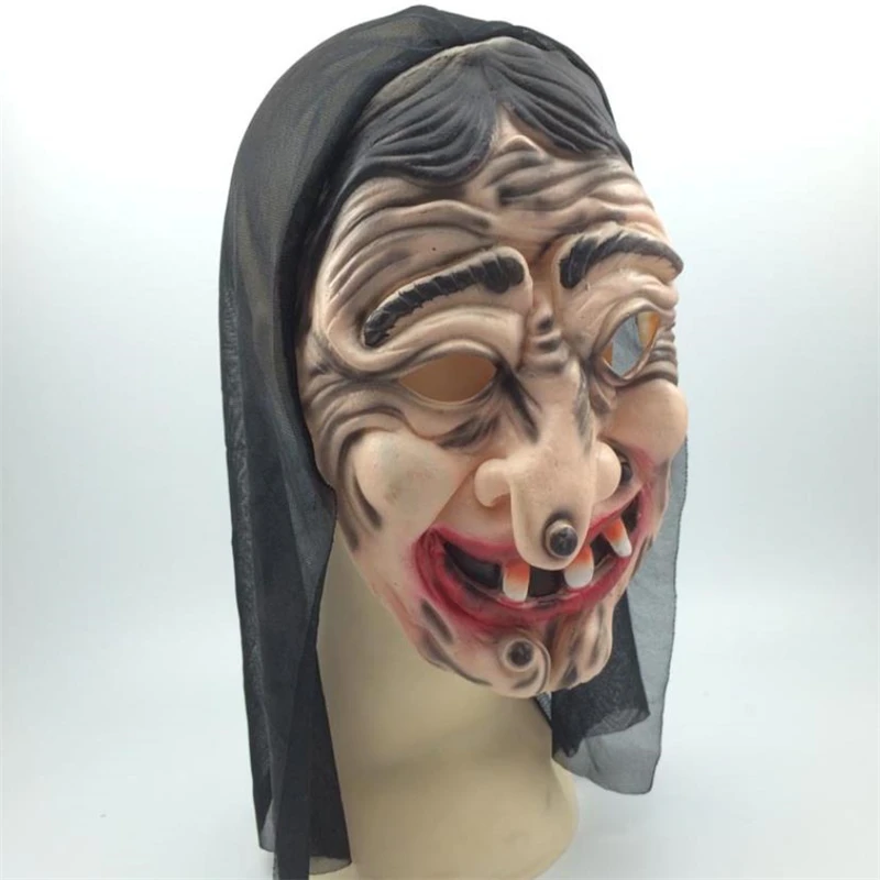 Аксессуары для видеосъемки маска Хэллоуина ужасы Witch черная латексная вечеринки