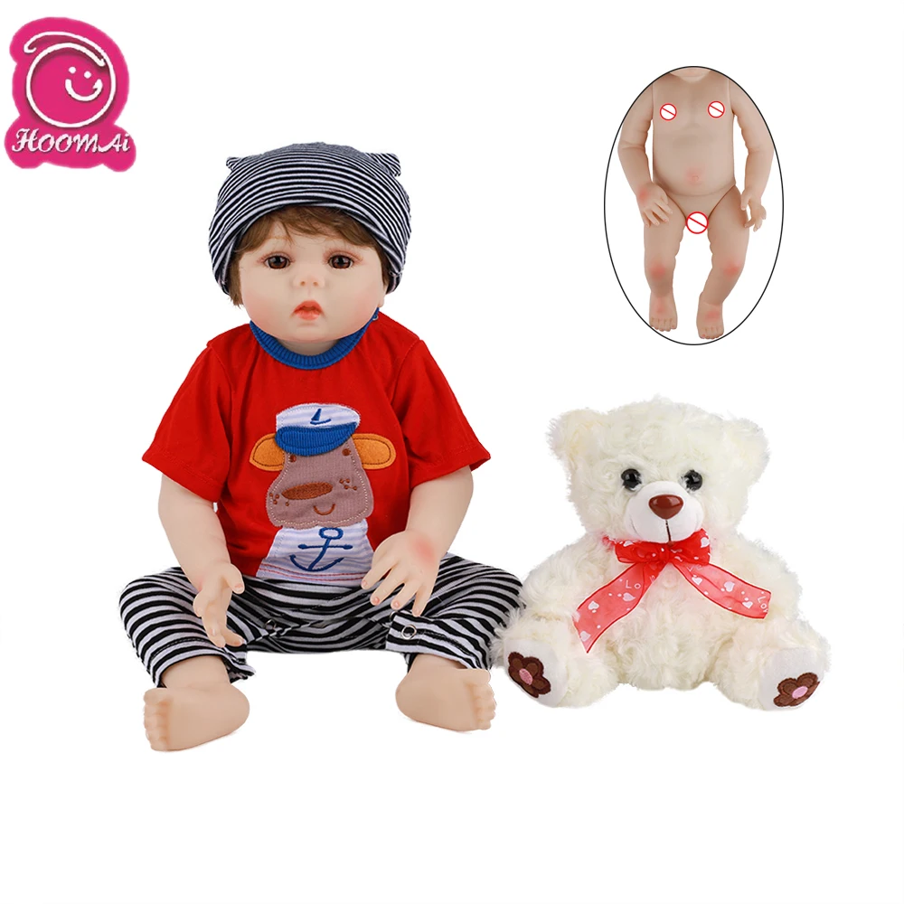 

48CM Realistic Newborn Baby 18 '' Full Silicone Body Lifelike Bebe Reborn Dolls For Children Birthday Christmas Gift Shower Toy