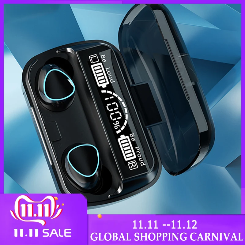 

TWS Wireless Earphones Bluetooth-compatible Headphone 9D Stereo Sports Waterproof Earbuds Headsets With Microphone Charging Box