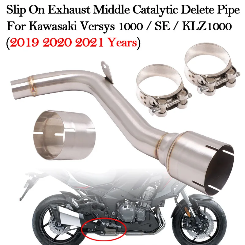 

For Kawasaki Versys 1000 SE KLZ1000 Versys1000 2019 2020 2021 Exhaust Muffler Escape Catalytic Delete Modified Middle Link Pipe