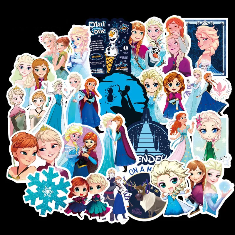 Disney наклейки с персонажами из мультфильма &quotХолодное Водонепроницаемый 10/50 шт.
