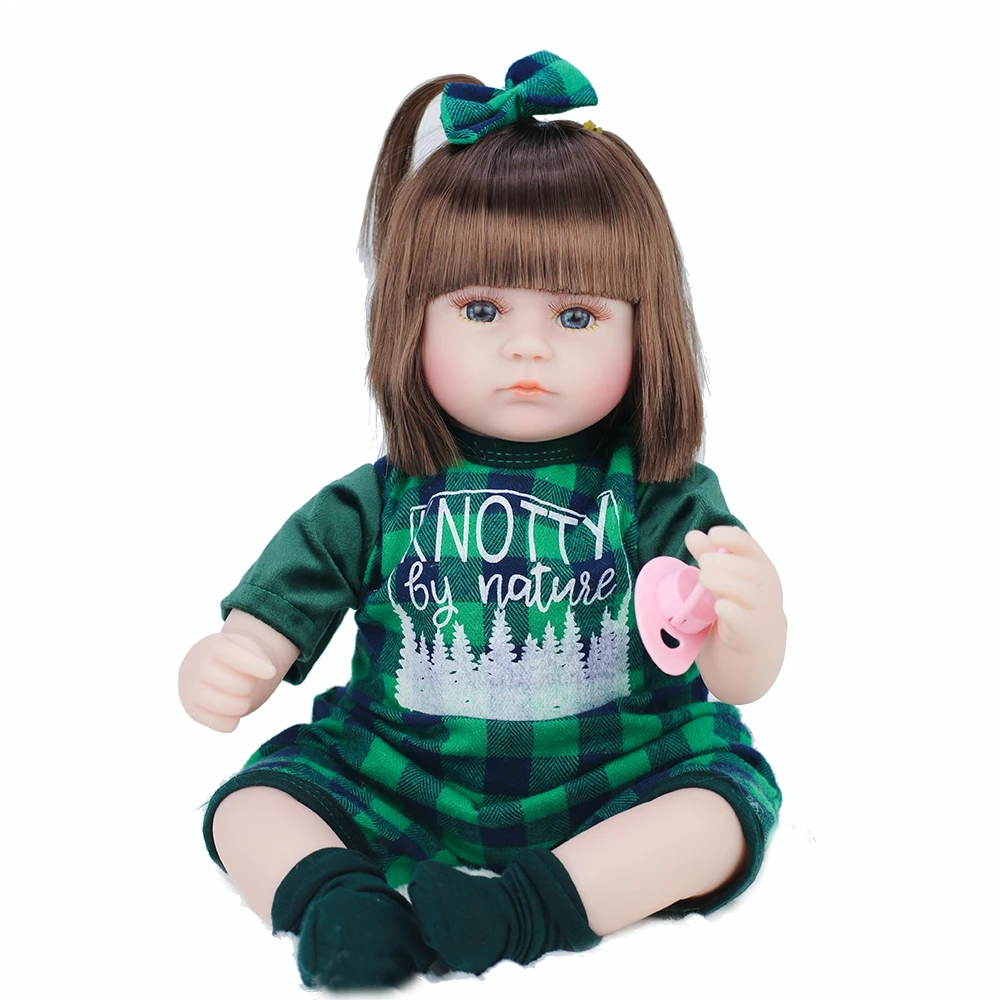 

42cm Red Green Short Hair Simulation Interactive Doll Boy Girl Gift Reborn Doll Environmental Protection Vinyl Limb PP Cotton