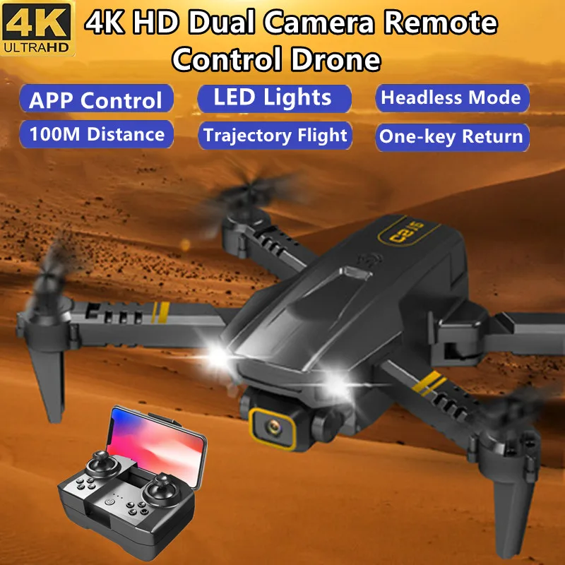 

Portable Folding WiFi RC Drone 4K HD Dual Camera Headless Mode One-key Return Trajectory Flight APP Control RC Quadcopter Model