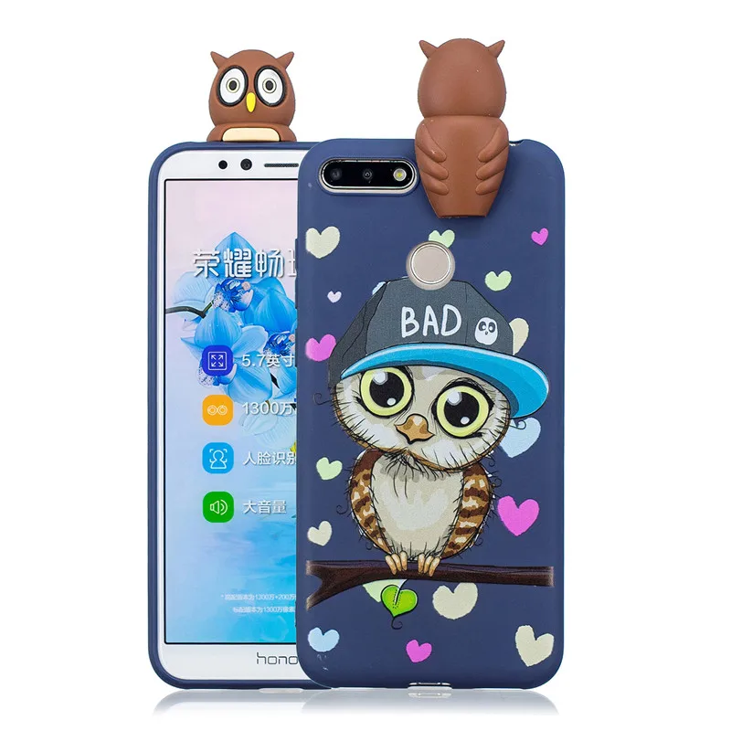 F 3D панда чехол с единорогом для huawei P Smart Honor 8 9 10 Lite Honor 10i 8A 8X8 S 7S 7A 7C Pro Мягкая силиконовая задняя крышка - Цвет: F