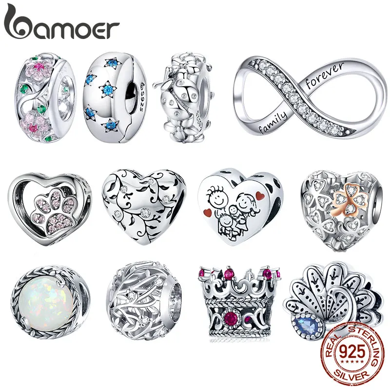 

3 Days Delivery to Poland Silver Charm Collection 925 Sterling Silver Dazzling CZ Beads fit Bracelets & Bangles Jewelry BSC039
