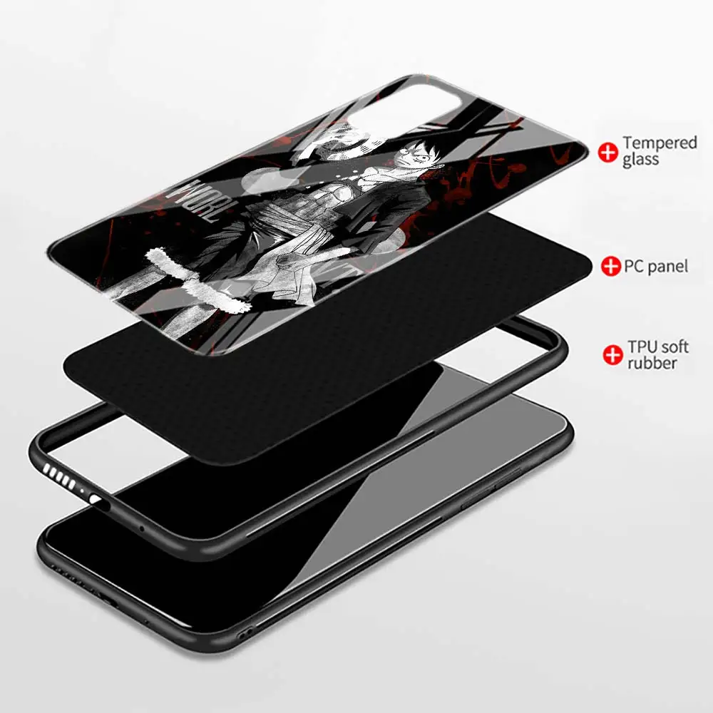 

Phone Case for Samsung Galaxy Note 10 20 Ultra 10 Plus 5G Note 8 9 10 Tempered Glass Cases One Piece Luffy Zoro Ace Cover