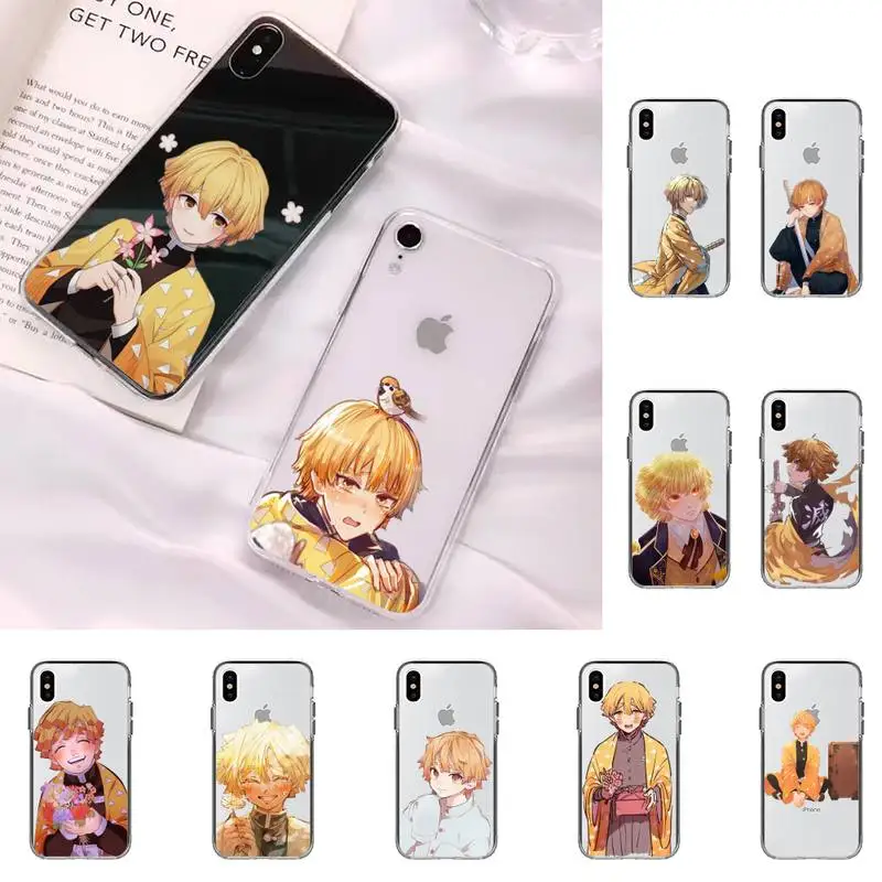 

TOPLBPCS Demon Slayer Agatsuma Zenitsu Phone Case for iPhone 11 12 13 mini pro XS MAX 8 7 6 6S Plus X 5S SE 2020 XR cover