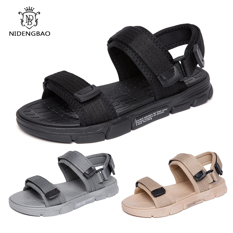 

Simple Fashion Men Sandals Basic Solid Color Outdoor Beach Shoes Male Summer Lightweight Breathable Non-slip Man Casual Sandals