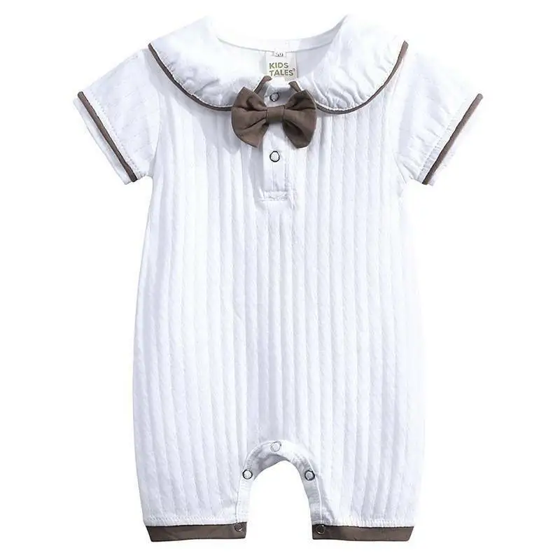 

Newborn Infant Baby Boy Summer Bowtie Short Sleeve Romper XGentleman Clothes AU