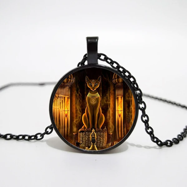 Древнеегипетским кошка Богиня кулон статуя Египет Господа подвесные стеклянные