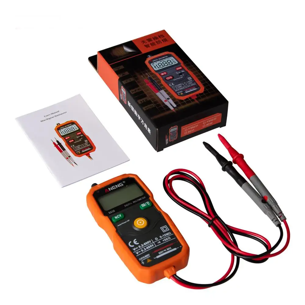 ANENG S830 True RMS Digital Multimeter Smart Measuring DC/AC Voltage Meter Resistance Tester with LCD Display | Инструменты