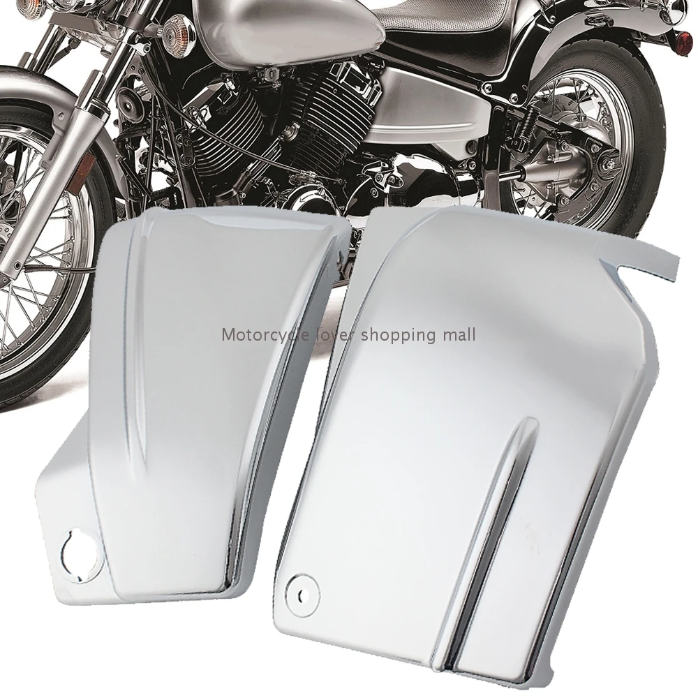 

Мотоциклетная хромированная крышка аккумулятора, боковая крышка аккумулятора для Yamaha V-Star 650 DragStar 650 XVS650 XVS650A на весь год