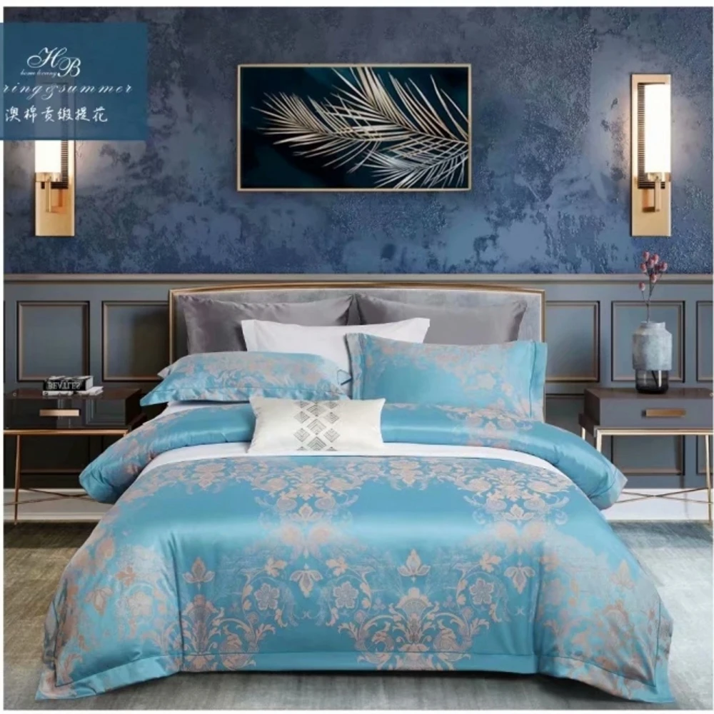 

Silver Luxury Satin Cotton Bedding sets Queen King size Cotton bed sheet set,bed set bedlinen Pillowcases