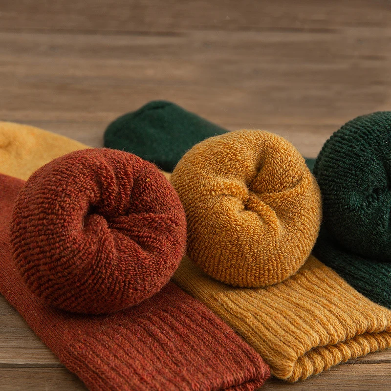 3 Pairs Womens Cashmere Wool Socks Winter Warm Thick Hiking Boot Thermal Cozy Crew Cabin Ladies Work Soft Socks for Cold Weather