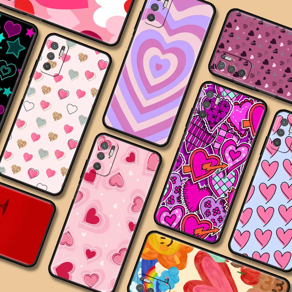 

Love Heart Phone Case For Xiaomi Redmi Note 9S 9 8 Pro 9C 7 8T 8 10 9A 7A K40 4G 8A Back Phone Cover Soft Capa