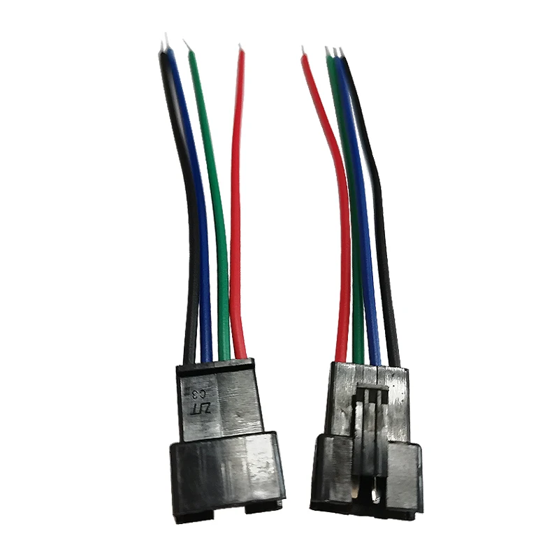 100pairs 4Pin Plug Male to Female Wire Connector 10cm Quick Terminal Block Easy Fit for LED Flash Lamp Car Light | Обустройство дома