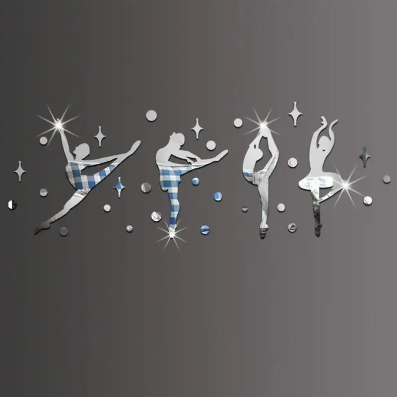 30pcs Ballet Dancer Mirror Stickers Acrylic Removable Wall Decal Home Decor for Girls Bedroom Dancing Room Wedding decoration | Дом и сад