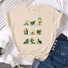 Женская футболка Авокадо учит вас практиковать йогу Блузки с принтом Женская мода Блузки больших размеров Смешные фрукты Женские футболки