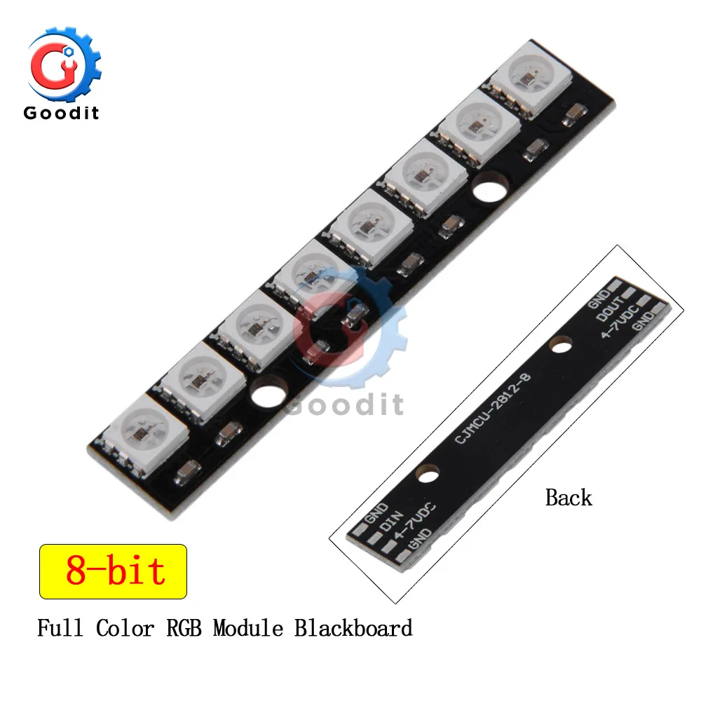 Led strip 8Bit Channel WS2812 5050 RGB 8 LED Light Built-In Full Color-Driven Development Board Strip Driver Board for Arduino