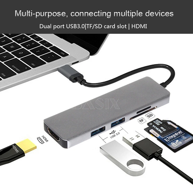 Концентратор BKSCY Type C Usb на HDMI 4K адаптер для SD/TF карт конвертер USB 3 0 концентратор