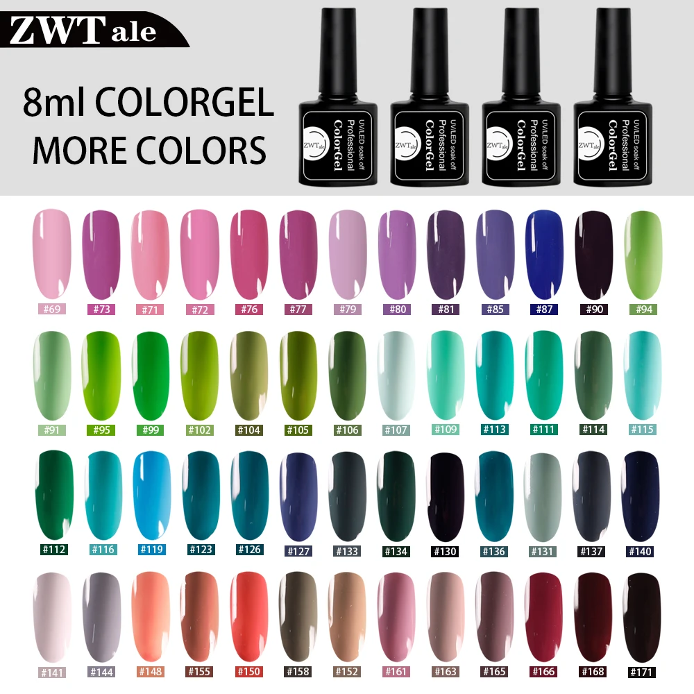 Гель лак для ногтей Маникюрный замачиваемый полуперманентный УФ ZWTale 8 мл 147
