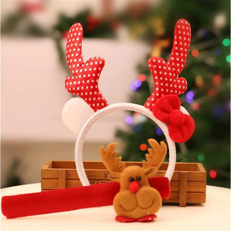 Рождественская повязка на голову головные повязки Олень снеговик Санта Клаус