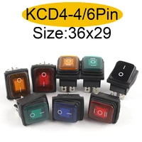 1pcs 36x29mm waterproof rocker switch kcd4 23 position dpdt auto boat marine toggle rocker switch with led light