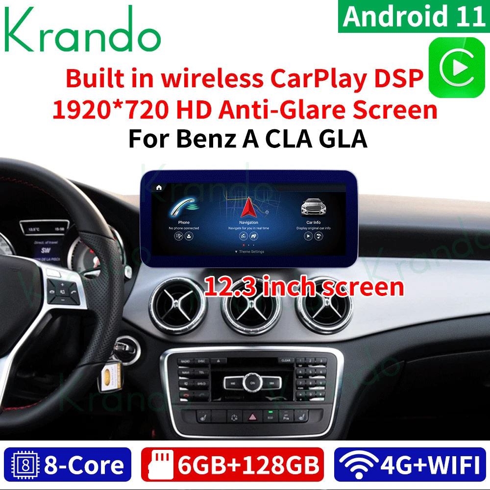 Автомагнитола Krando Android 9. 0 6G 11 0G 128 дюймов для Mercedes-Benz A W176 CLA C117 GLA X156 12 3-2012 NTG 2018 4 5 Carplay
