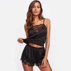 Сексуальная Женская кружевная Пижама S - 3XL размера плюс, кружевное удобное нижнее белье, ночная рубашка без рукавов, пижамные штаны