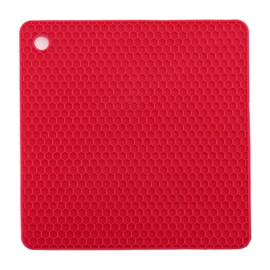 Red 4 шт./лот, силиконовый коврик, квадратная подставка для горшков, термостойкий нескользящий Настольный коврик, Универсальная кухонная салфетка-подставка, аксессуар - Цвет: Red