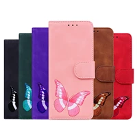 wallet flip phone bags for zte a7s 2020 card holder coque case on for zte a7s 2020 fashion butterfly embossed shockproof cover
