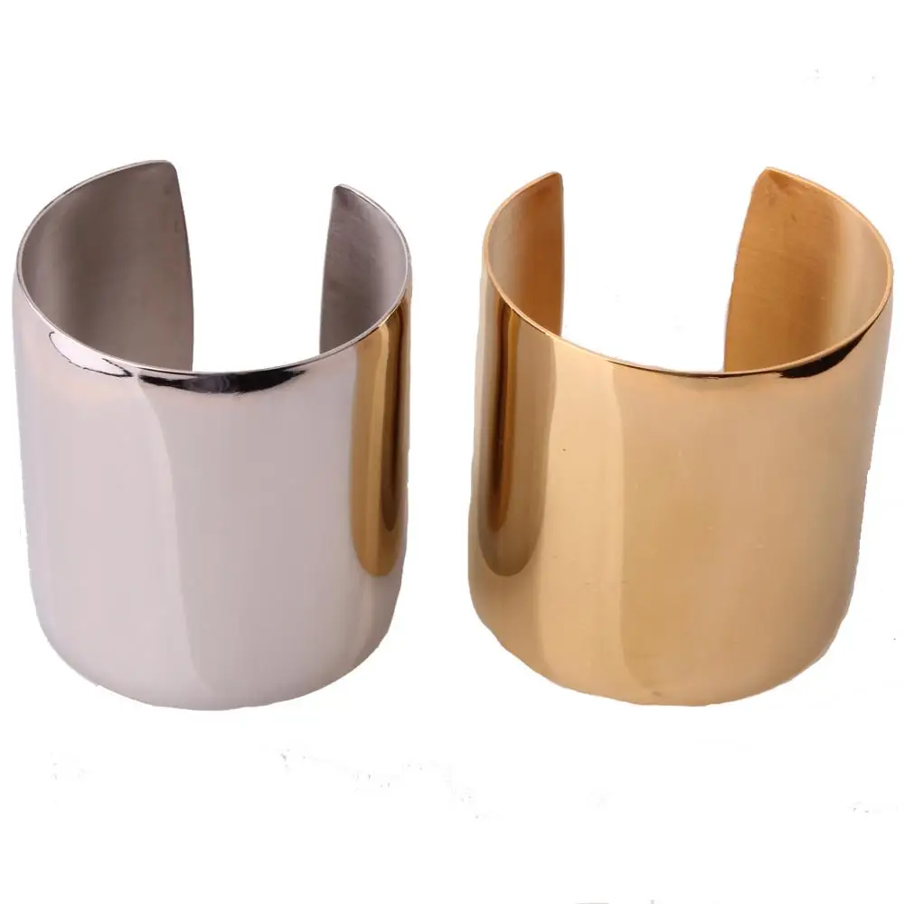 Простой дизайн гладкий Большой браслет для женщин эффектные ювелирные изделия