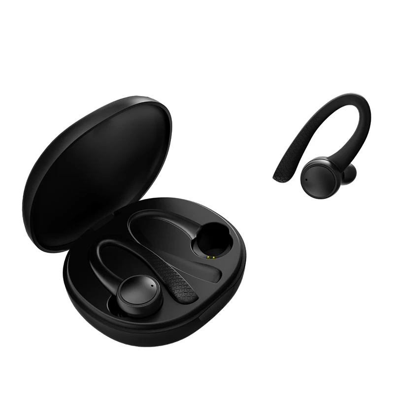 Черный TWS 5,0 беспроводные Bluetooth наушники T7 Pro Hi-Fi стерео беспроводные наушники Спортивная гарнитура с зарядным устройством для телефона - Цвет: Черный