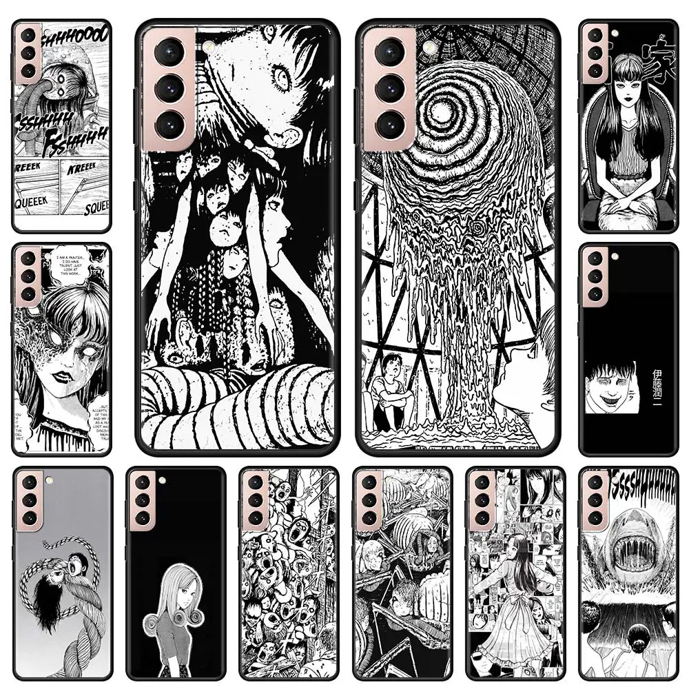 

Junji Ito Anime Silicone Phone Case Cover for Samsung Galaxy S21 S20 Ultra S10 Lite S9 S8 Plus S20 FE S10e Soft TPU Funda Coque
