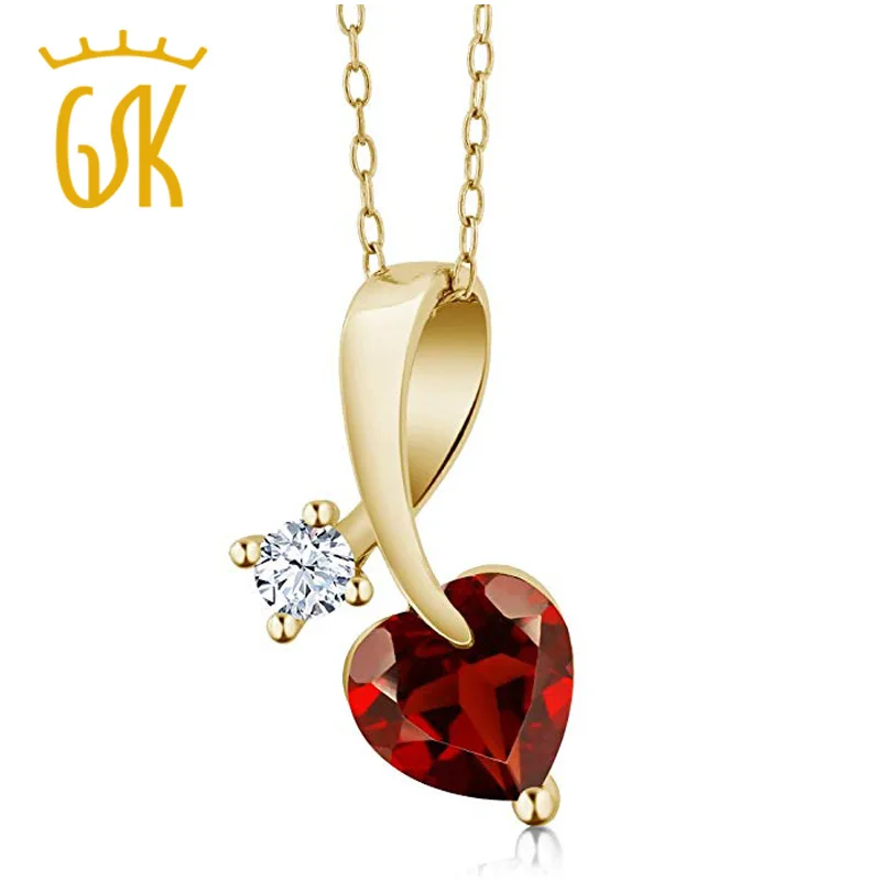 Драгоценный Камень Королевский 1 41 карат в форме сердца красный гранат 18 К желтое