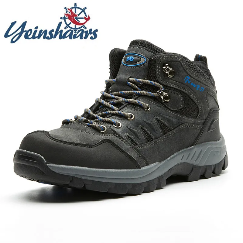 Мужские повседневные зимние теплые ботинки из натуральной кожи рабочие уличные