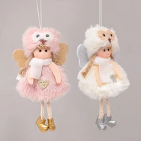 christmas decorations handmade crafts plush angel girl doll pendant christmas tree hanging ornaments new year 2021 xmas gift toy