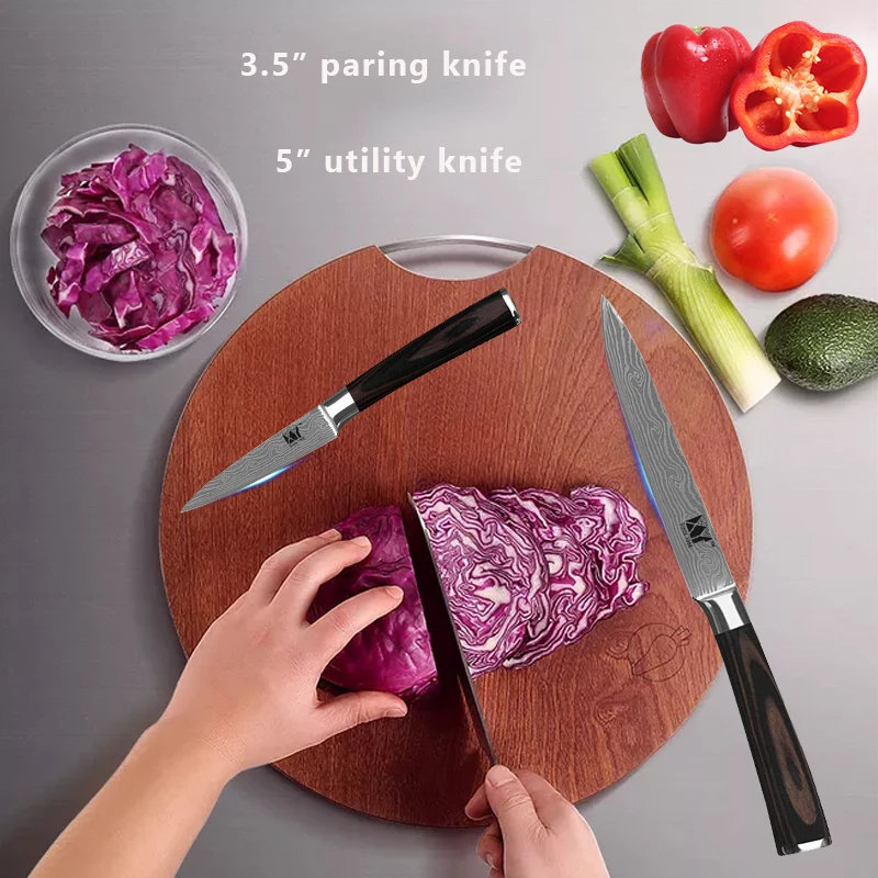 Набор кухонных ножей из 6 предметов Высокоуглеродистый кухонный нож нержавеющей