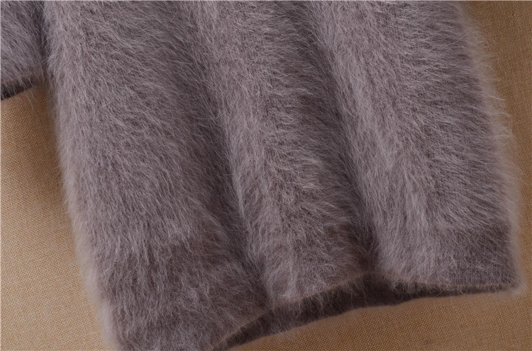 Ladies fashion mink cashmere sweater o-neck half five sleeve loose angora rabbit fur sweaters pullovers | Женская одежда