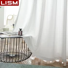 LISM 50% затенение мягкие однотонные белые прозрачные Занавески s для гостиной шелковые как спальня окна занавески Тюль оконная обработка
